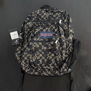 JanSport Pixelated Black and Green Backpack